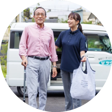 お客様と介護スタッフ